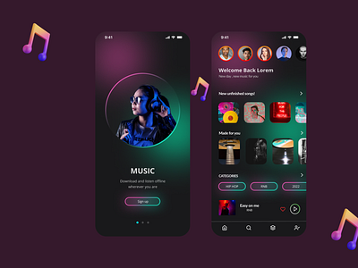 Music App UI app application branding design ui ux