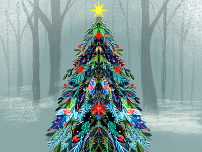 Magical Tree color design digital floral art illustration vibrant vibrant color