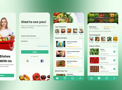 Resep Mamak | Recipe and Marketplace Mobile Apps branding design fruits market marketplace mobile apps recipe apps shop shopping ui ux vegetables