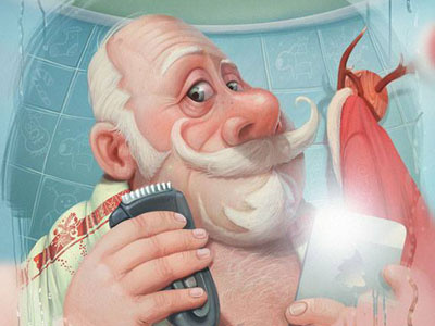 Santa Hipster art christmas digital illustration newyear painting santa wacom