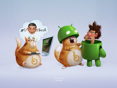 BadooStickers android art badoo bean caricature cat character design illustration sticker