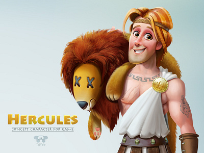 Hercules art character concept greece hercules hero illustration lion man photoshop