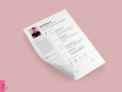 Minimal Resume for Designer animation app branding design illustration illustrator minimal resume cv uidesign website