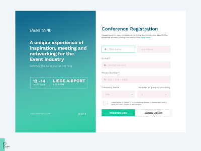 Day 1 of the #DailyUI Challenge! - Signup for Event Conference