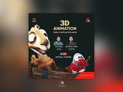 3D animation Poster Design 3d animation creative omar facebook marketing motion graphics so social media