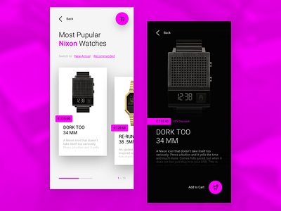 Nixon Online Store cart concept ecommerce ecommerce app fashion homepage interface mobile app mobile app design nixon online store redesign shop shop app shopping shopping app ui ux watch watches