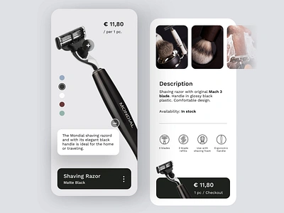 Daily UI #1 | Razor eCommerce App concept dailyui ecommerce ecommerce app gillette interface iphone ui mobile app mobile ui mondial online store razor razor shop shave shaving ui ux