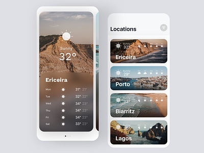 Daily UI #37 | Weather App concept daily ui 037 daily ui challenge dailyui dailyuichallenge interface portugal redesign surf travel travel app ui ux weather weather app weather icon