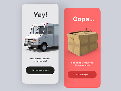 Daily UI #11 | Flash Messages concept daily ui daily ui 011 daily ui challenge dailyui dailyuichallenge ecommerce ecommerce app error message flash message flash messages interface online store order confirmation popup redesign shipping shipping container ui ux