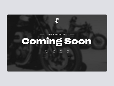 Daily UI #48 | Coming Soon coming soon coming soon page coming soon template comingsoon concept daily ui daily ui 048 daily ui challenge dailyui dailyuichallenge ecommerce fashion homepage interface motorcycle motorcycles online store redesign ui ux