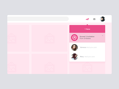 Daily UI #49 | Notifications - 2 Dribbble Invites concept daily ui daily ui 049 daily ui challenge dailyui dailyuichallenge dribbble invitation dribbble invite dribbble invites giveaway interface invitation giveaway invite notifications redesign ui ux