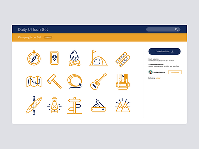 Daily UI #55 | Icon Set camping camping icon concept daily ui daily ui 055 daily ui challenge dailyui dailyuichallenge icon a day icon set icon sets icons interface redesign ui ux