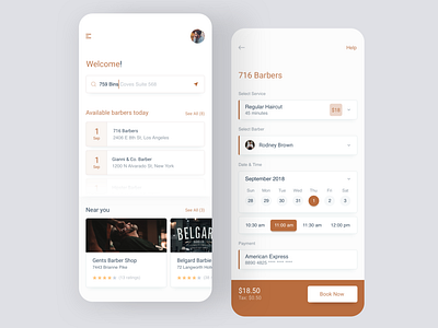 Daily UI #71 | Schedule barber barber app barber shop barbers barbershop calendar concept daily ui daily ui challenge dailyui dailyuichallenge interface redesign schedule schedule app scheduler schedules scheduling ui ux