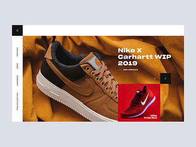 Daily UI #72 | Image Slider concept daily ui daily ui challenge dailyui dailyuichallenge ecommerce ecommerce design ecommerce shop eshop hero section homepage design image gallery image slider interface online store redesign shoes slider ui ux