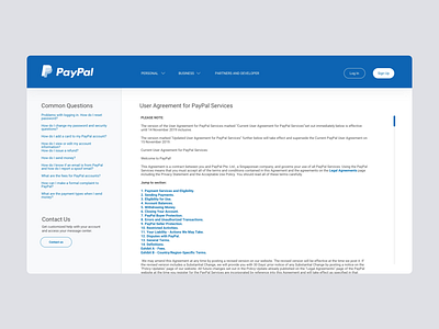 Daily UI #89 | Terms of Service agreement concept daily ui daily ui challenge dailyui dailyuichallenge interface payment payment app payments paypal policy redesign terms terms and conditions terms of service ui ux