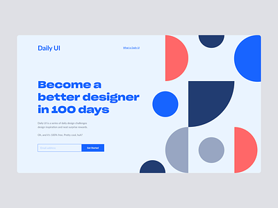 Daily UI #100 | Redesign Daily UI Landing Page 💯 concept daily daily ui daily ui 100 daily ui challenge dailyui dailyui100 dailyuichallenge interface landing design landing page landing page concept landing page design landing page ui landing pages landingpage redesign ui ux