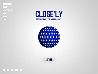 First landing page screen for the app Close'ly