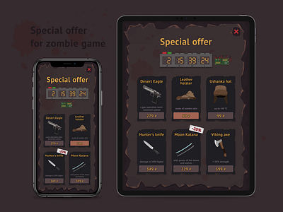 Special offer for zombie game figma game games graphic design illustration mobile ui vector violet zombie