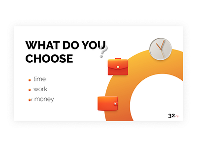 Time Work Money branding clean figma graphic design orange presentation white