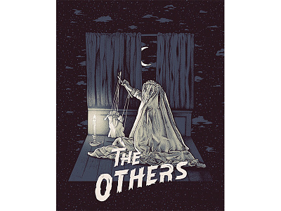 The Others drawing ghost halloween handdrawn horror ink inktober moonlight movie stars suspense typography