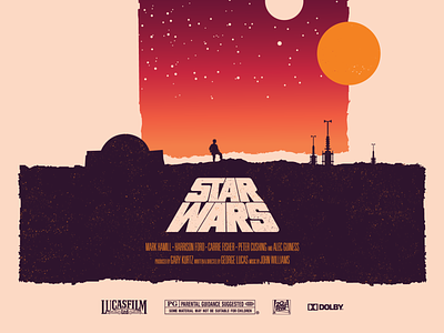 Star Wars: Episode IV - A New Hope poster art color design flat illustration luke skywalker movie art movie poster poster poster art space star wars vector
