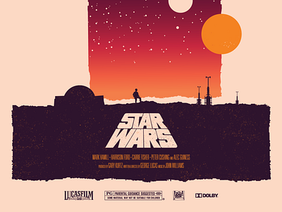 Star Wars: Episode IV - A New Hope poster art color design flat illustration luke skywalker movie art movie poster poster poster art space star wars vector