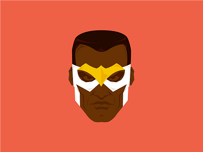 The Falcon, Sam Wilson avengers comic comics digital falcon flat gold hero illustration marvel mask vector
