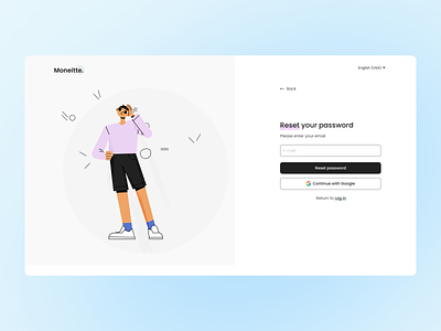 Reset password page design onlineshop ui ux webdesign