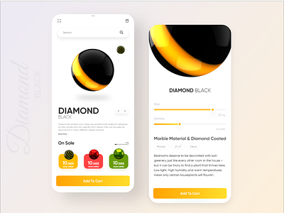 3D Object shop 3d 3d art 3dsmax black brand branding cart clean clean ui diamond gradient marble maya neomorphism renders sale search slider ui yellow