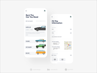 Rental Car App UI