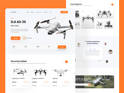 DJI Concept Landing Page 2021 christmas clean dji drone figma flat freebie landing page mavic minimal orange product product design psd ui uiux web web design website