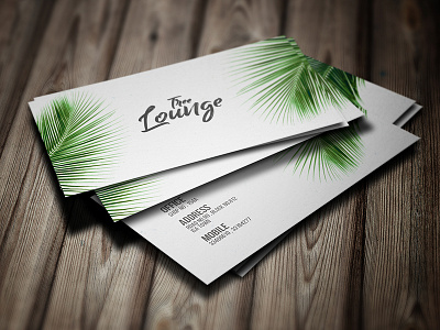 Tree Lounge business card clean green modern palmtree sleek tree