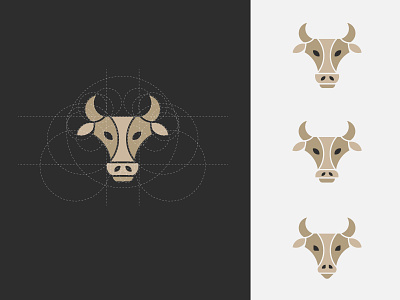 Bull Explorations with Golden Circles branding bulls circle circular grid design flat golden ratio graphic logo minimal simple