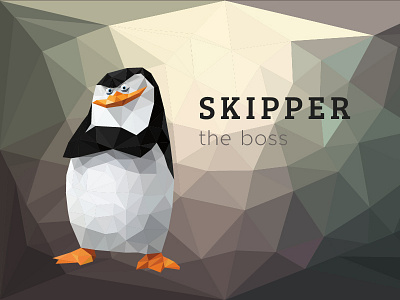 Poly Skipper boss dribbble geometric lowpoly madagascar penguin poly polygon shape skipper triangle triangulation