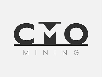 CMO Mining cmo design lettering logo mine nagative spaces