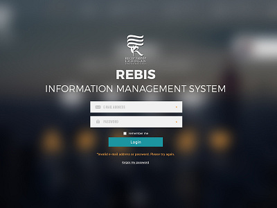 REBIS Login Screen (redesign) blur design flat login minimal rebis simple ui