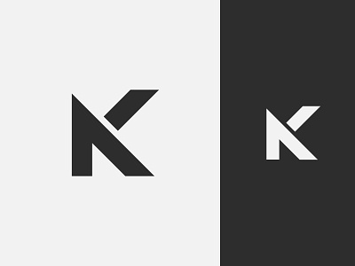 NK Monogram design flat graphic letter minimal monogram nk simple vector
