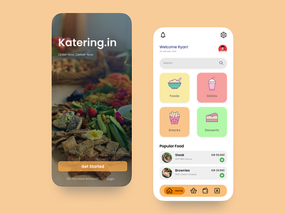 Katering.in app design food app mobile app mobile design mockup ui uidesign