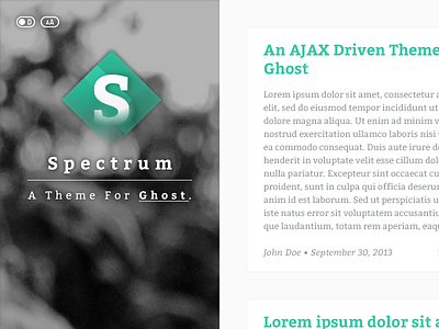 Spectrum, a theme for Ghost. flat ghost spectrum theme web webdesign