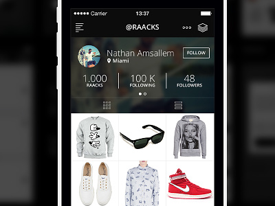 Raacks app apple brand design ios iphone shop ui ux