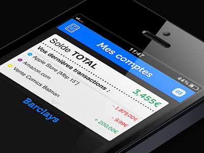 Bankin app design ios iphone ui
