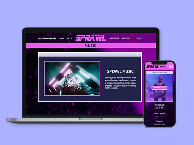 Sprawl. Online music festivals design figma ui