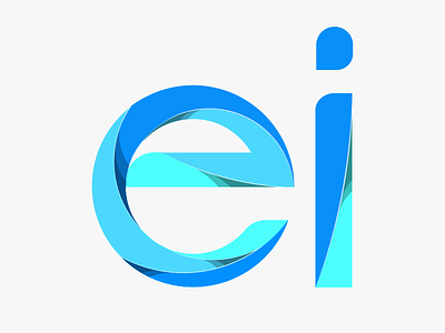 Letters "ei" blue letter style vector yoga perdana yp