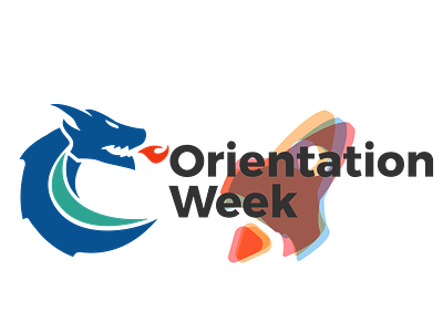 DBS Orientation Week Logo blue college dragon fire freshers orientation university