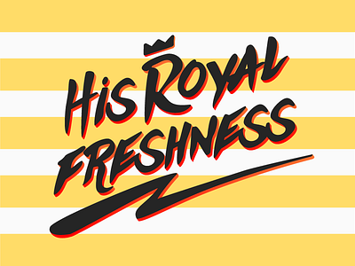 His Royal Freshness againts branding funky logo music thunder typography