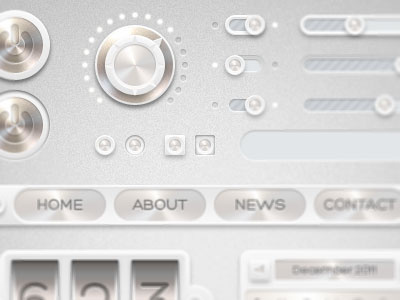 Shiny Ui button dial icons menu slider steel ui wip