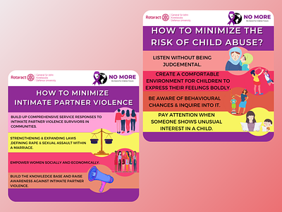 Project No More - Domestic Violence illustration inforgraphics posters volunteering