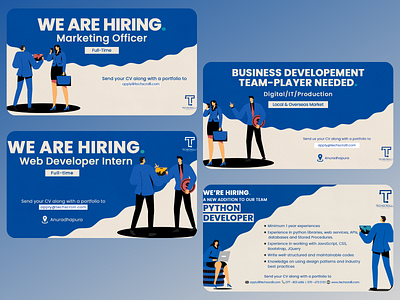 Techscrolll Recruiting branding design graphic design illustration inforgraphics jobs marketing posters recruiting social media social media manger