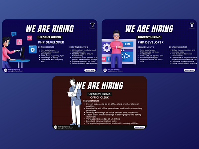 Techscrolll Jobs branding graphic design inforgraphics jobs marketing posters