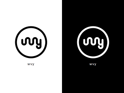 wvy (wavy) logo black concept curve logo monochrome wave wavy white wvy